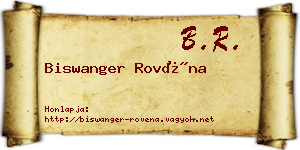 Biswanger Rovéna névjegykártya